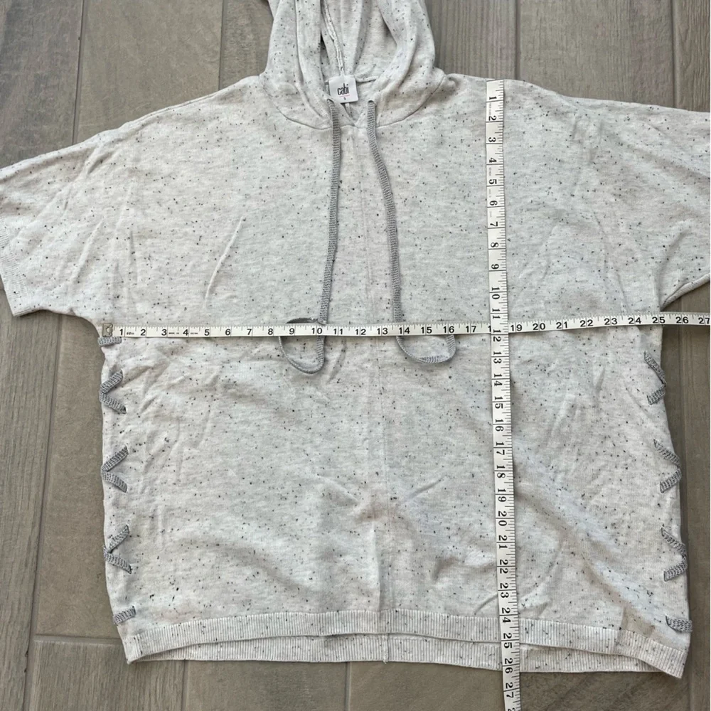 CAbi Short Sleeve Pull-Over Speckled Hoodie Sweater Style 3473 Size Small - Picture 10 of 11